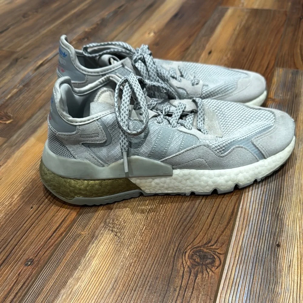 Gray and White Sneakers